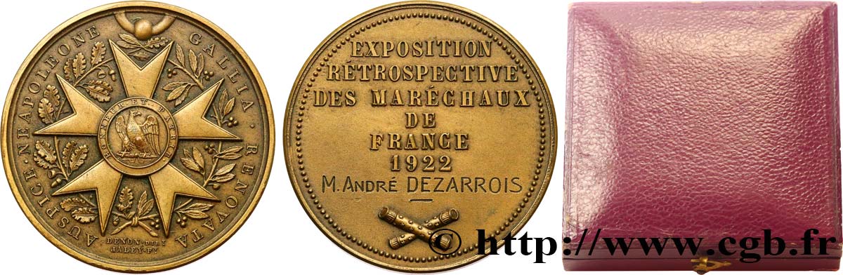 TERCERA REPUBLICA FRANCESA Médaille, Exposition rétrospective des maréchaux de France EBC