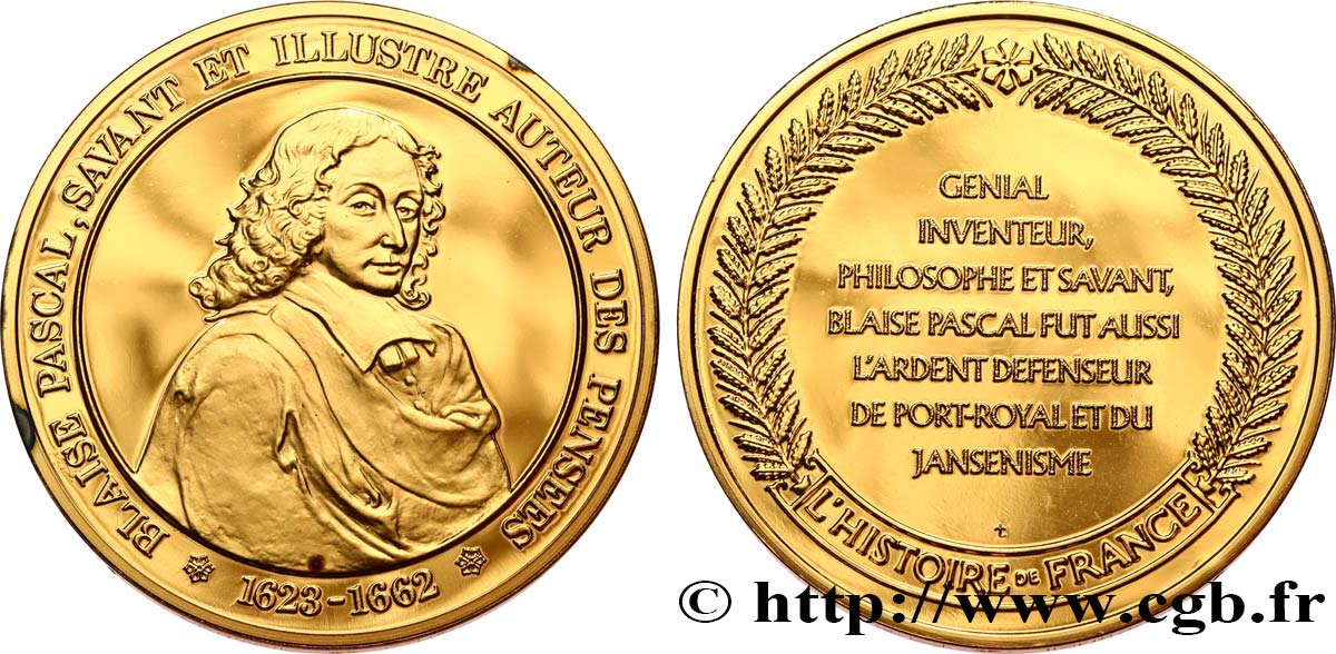 HISTOIRE DE FRANCE Médaille, Blaise Pascal MS