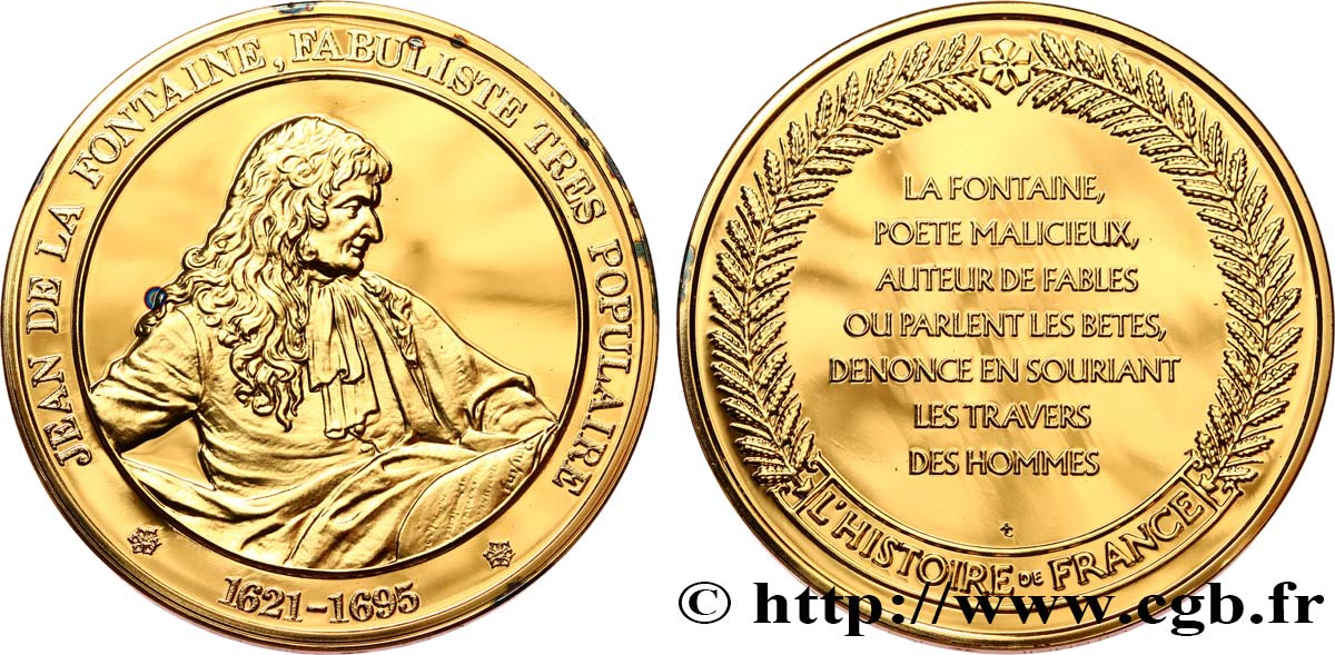 HISTOIRE DE FRANCE Médaille, La Fontaine MS