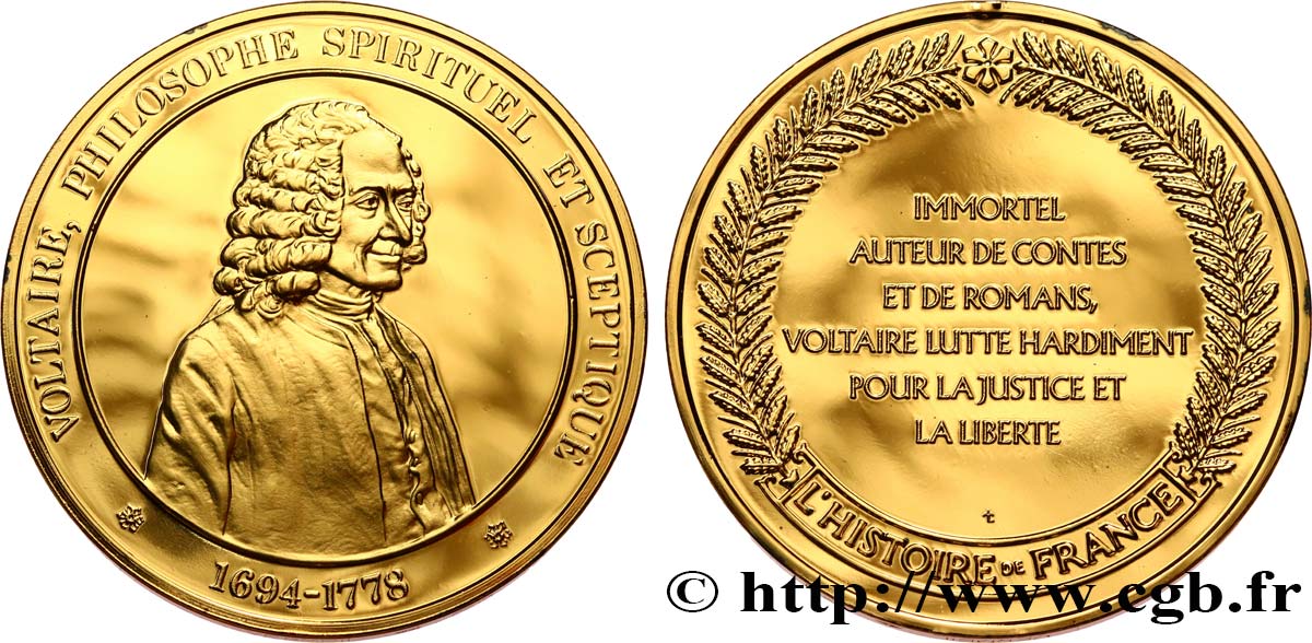 HISTOIRE DE FRANCE Médaille, Voltaire SPL