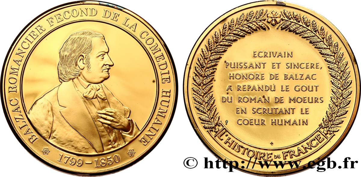 HISTOIRE DE FRANCE Médaille, Balzac SPL