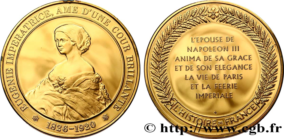HISTOIRE DE FRANCE Médaille, Eugénie Impératrice SPL
