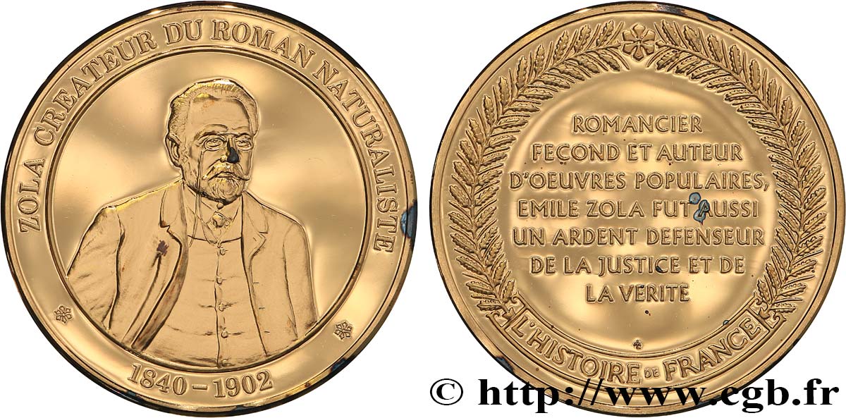 HISTOIRE DE FRANCE Médaille, Zola fST