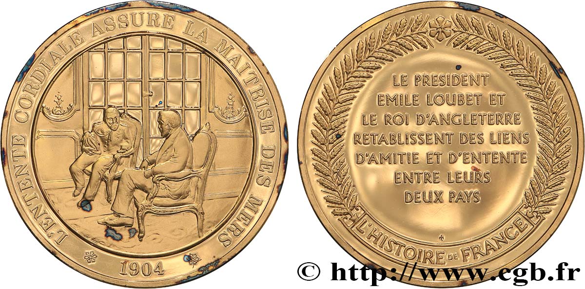 HISTOIRE DE FRANCE Médaille, L’Entente Cordiale MS