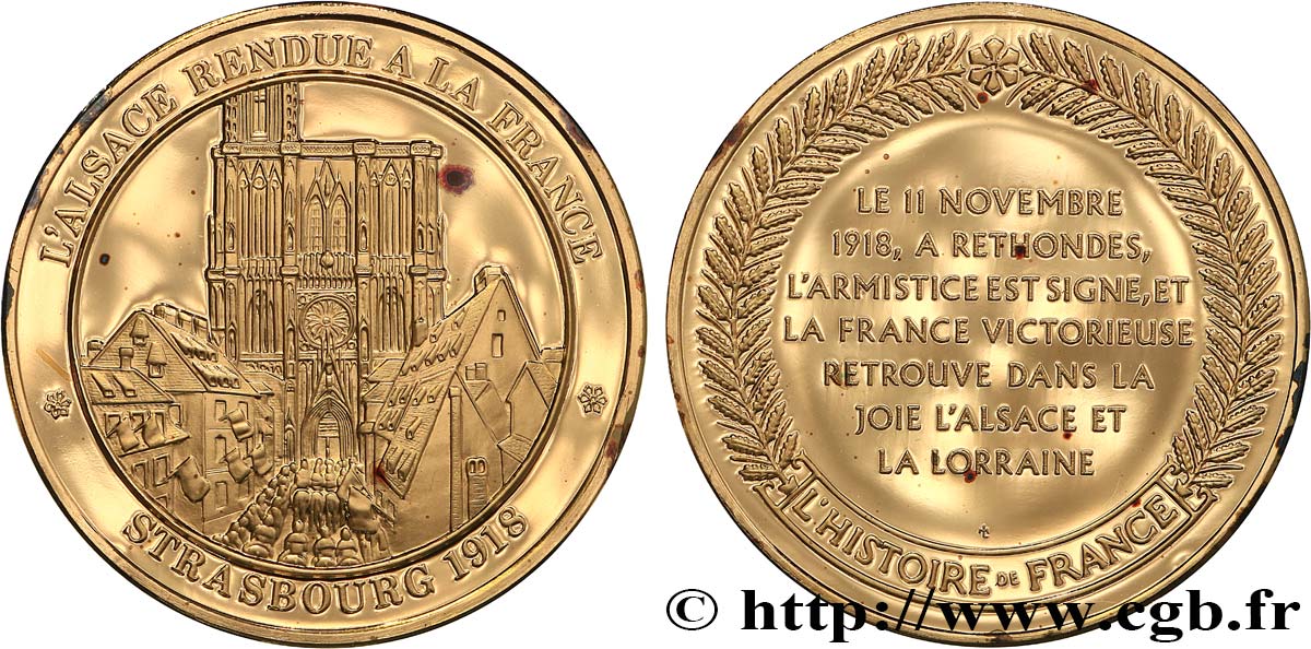 HISTOIRE DE FRANCE Médaille, Alsace rendu à la France SPL