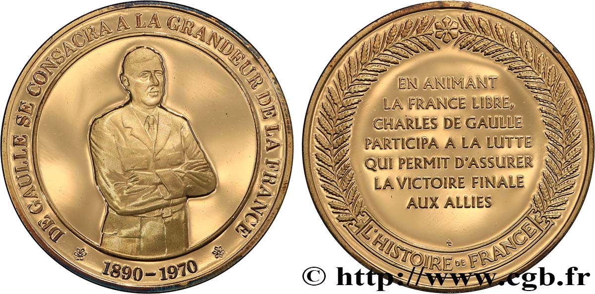 HISTOIRE DE FRANCE Médaille, De Gaulle SPL