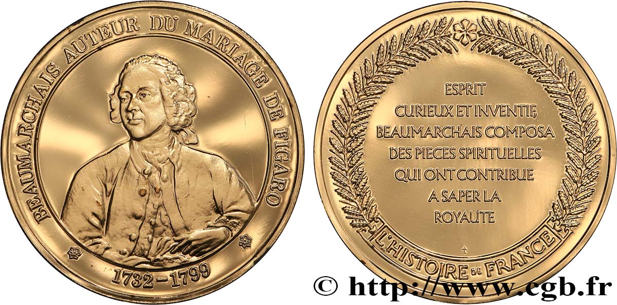 HISTOIRE DE FRANCE Médaille, Beaumarchais MS
