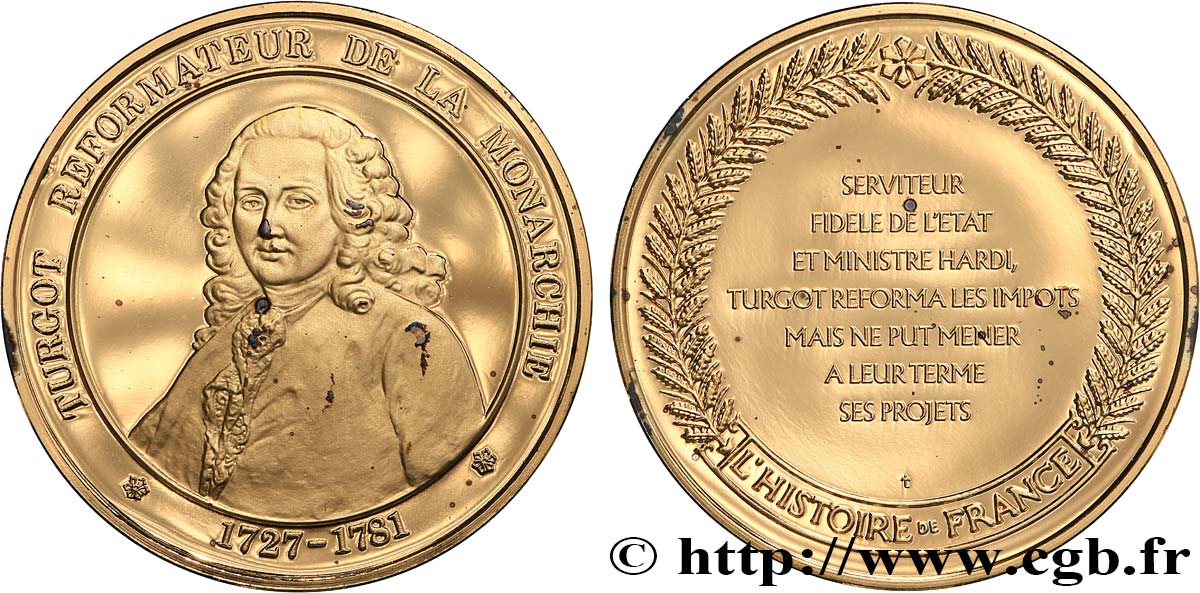 HISTOIRE DE FRANCE Médaille, Turgot fST