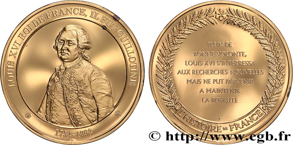 HISTOIRE DE FRANCE Médaille, Louis XVI SPL