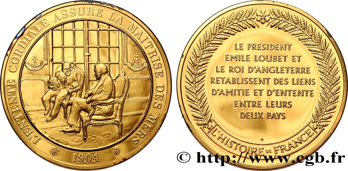 HISTOIRE DE FRANCE Médaille, L’Entente Cordiale SPL