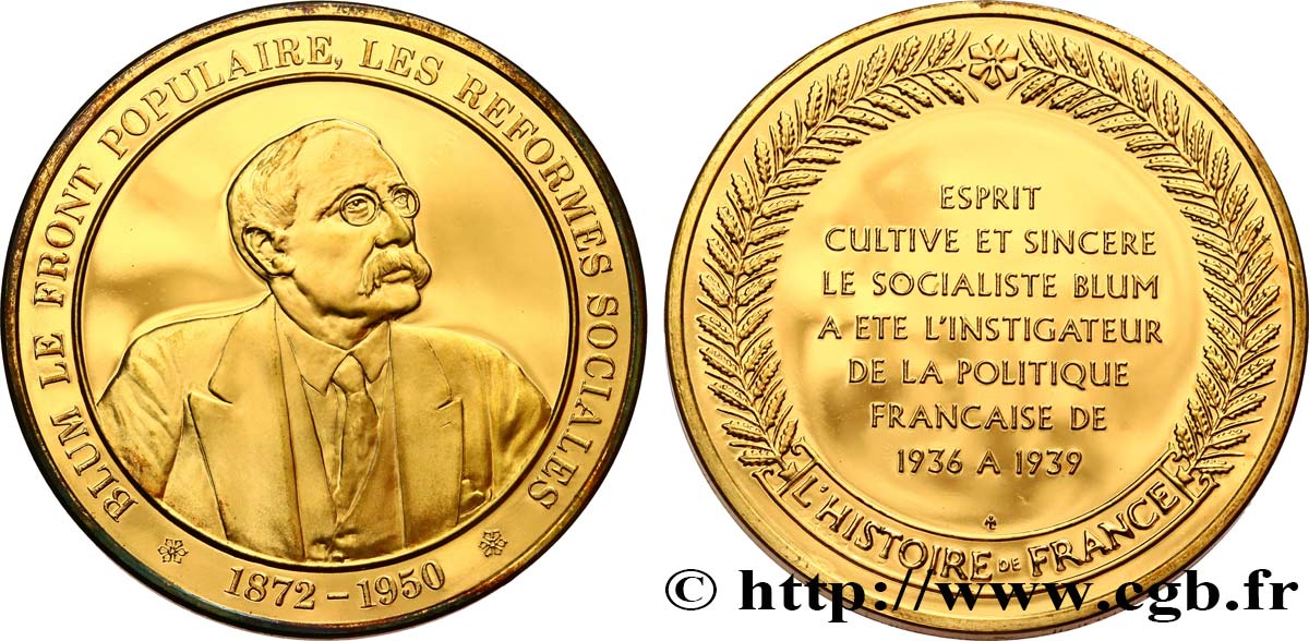 HISTOIRE DE FRANCE Médaille, Léon Blum fST