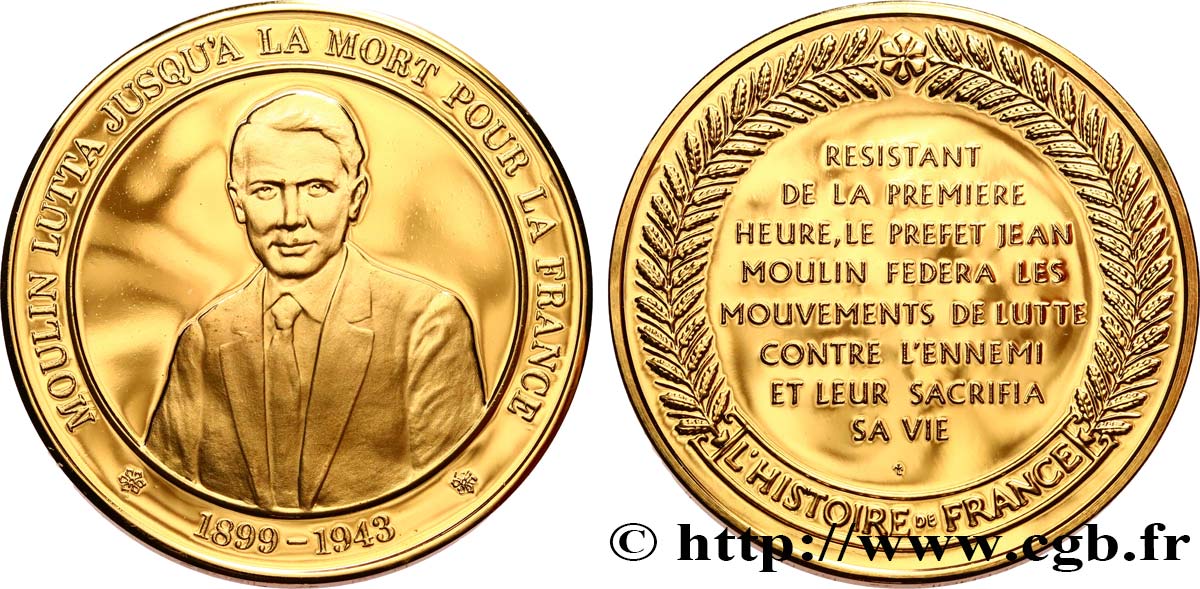 HISTOIRE DE FRANCE Médaille, Jean Moulin fST