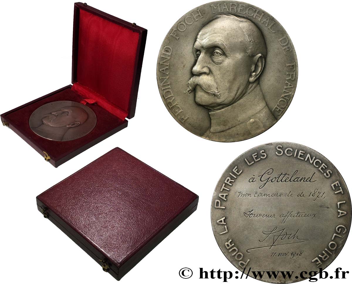 III REPUBLIC Médaille, Maréchal Foch pour Gotteland AU