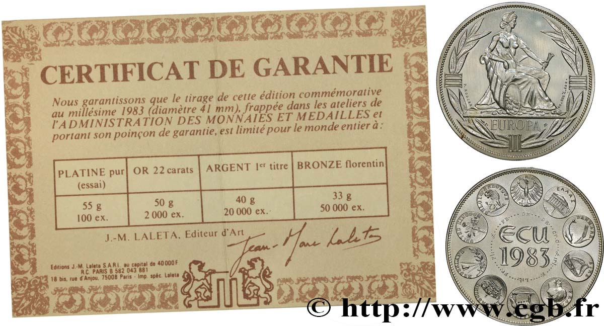 CINQUIÈME RÉPUBLIQUE ECU Europa SPL