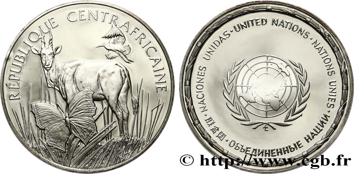LES MÉDAILLES DES NATIONS DU MONDE Médaille, République Centraficaine SPL