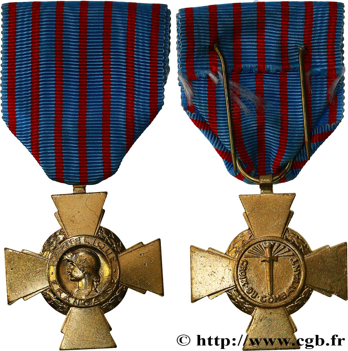 QUINTA REPUBLICA FRANCESA Croix du combattant MBC
