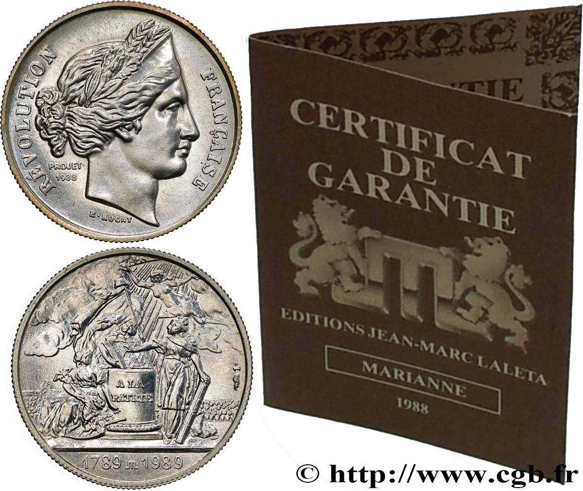 QUINTA REPUBLICA FRANCESA Médaille, Marianne et Confédération des français EBC