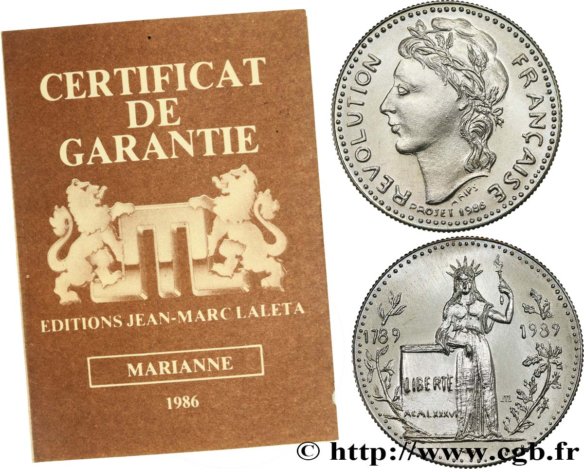 QUINTA REPUBLICA FRANCESA Médaille, Marianne et la Liberté EBC
