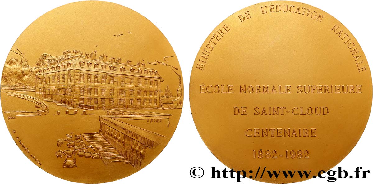 QUINTA REPUBBLICA FRANCESE Médaille, Centenaire de l’école normale supérieure de Saint-Cloud SPL