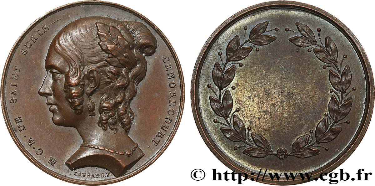 LITTÉRATURE : ÉCRIVAINS/ÉCRIVAINES - POÈTES Médaille, Marie Caroline Rosalie de Saint-Surin de Cendrecourt SUP