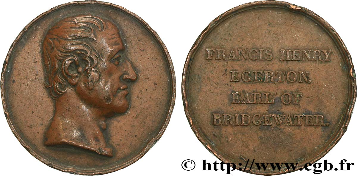 POLITIQUE ET POLITICIENS Médaille, Francis Henry Egerton fSS
