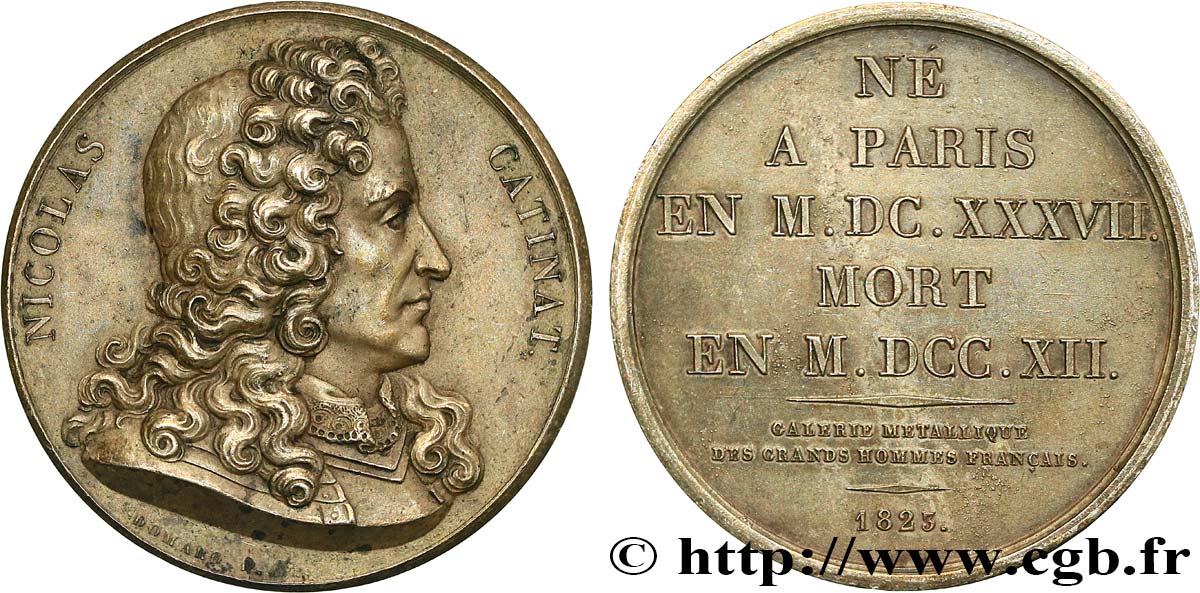 METALLIC GALLERY OF THE GREAT MEN FRENCH Médaille, Nicolas Catinat, refrappe AU