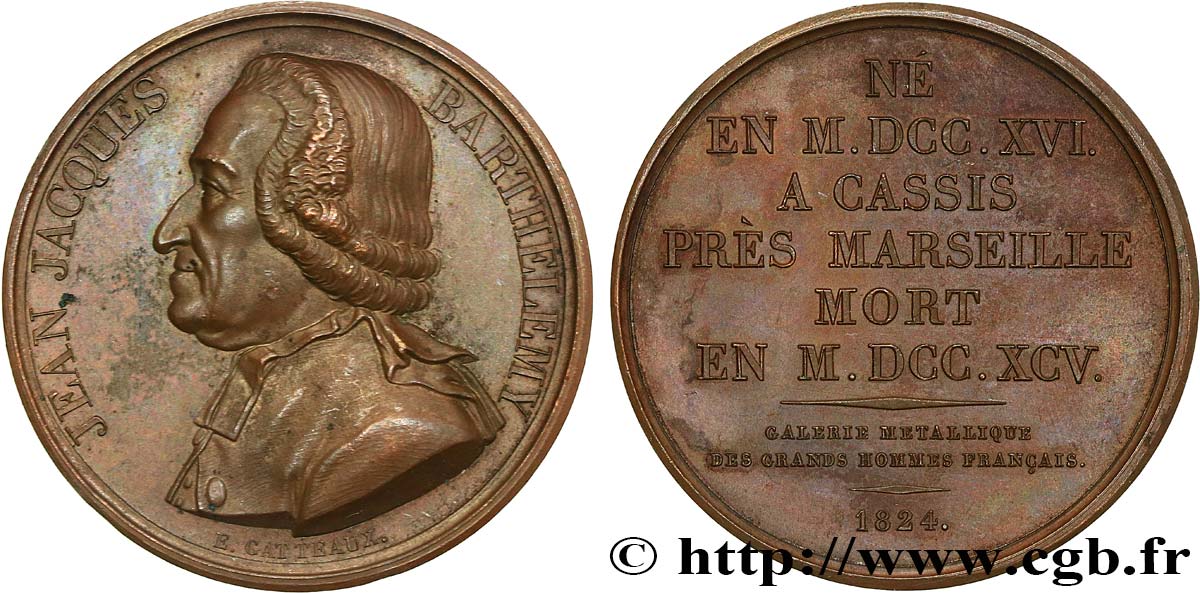 GALERIE MÉTALLIQUE DES GRANDS HOMMES FRANÇAIS Médaille, Jean-Jacques Barthélemy TTB+