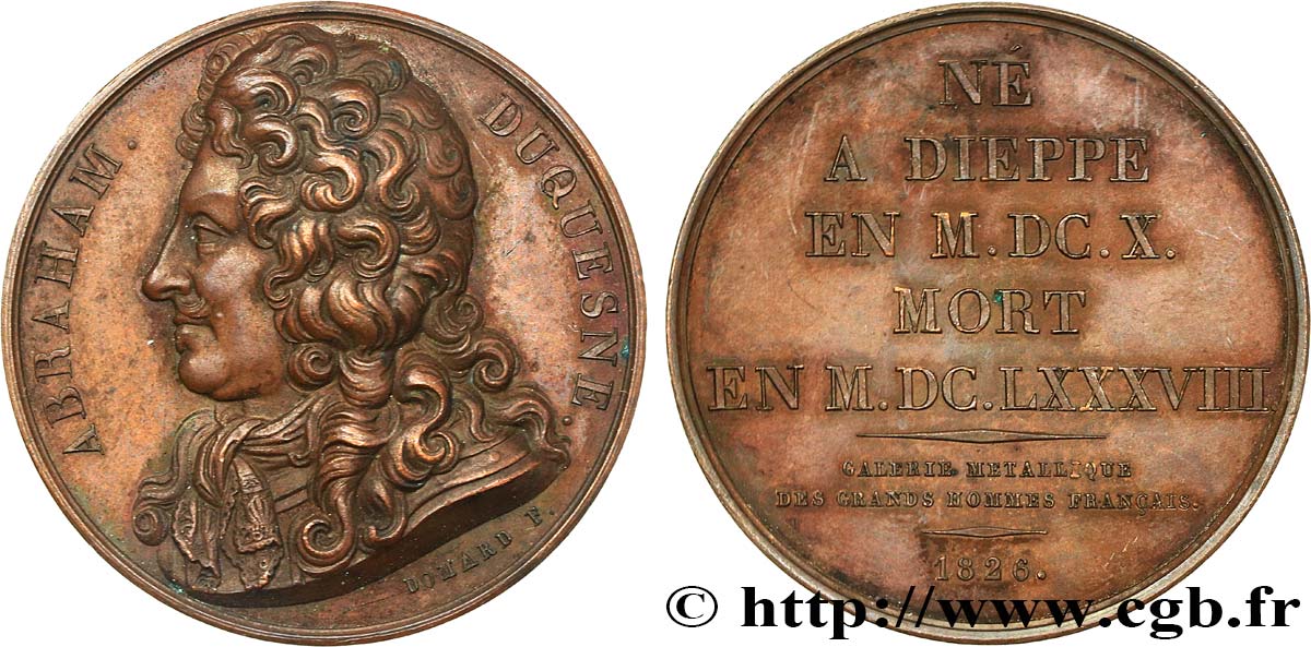 GALERIE MÉTALLIQUE DES GRANDS HOMMES FRANÇAIS Médaille, Abraham Duquesne TTB+
