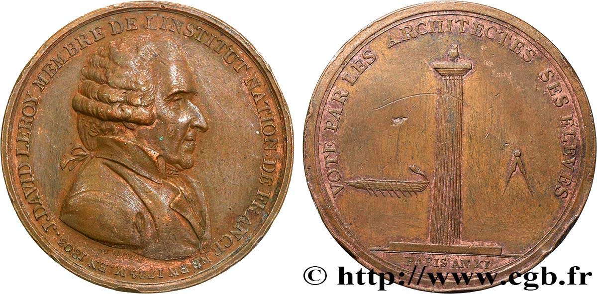 FRANZOSISCHES KONSULAT Médaille, Julien-David Le Roy SS