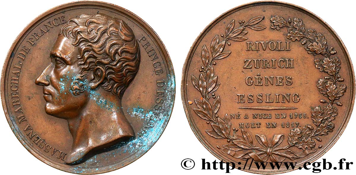 LOUIS XVIII Médaille, André Massena XF/AU
