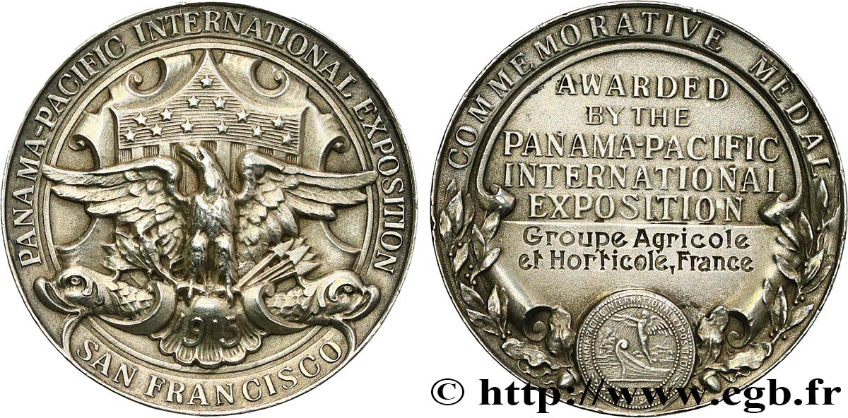 UNITED STATES OF AMERICA Médaille, Exposition Panama-Pacific de San Francisco AU
