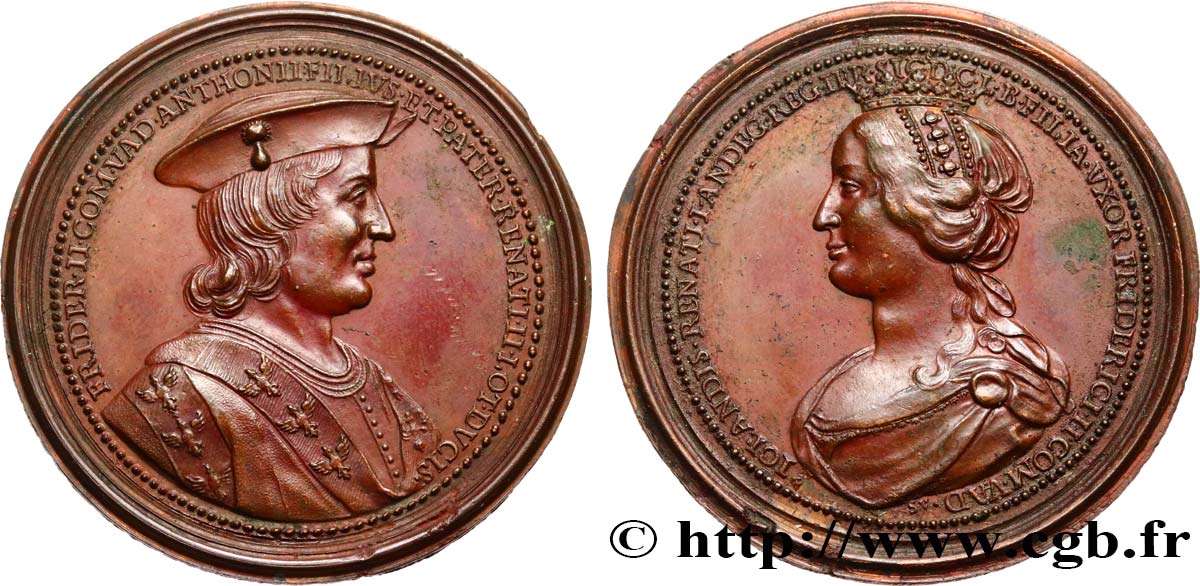 LORRAINE Médaille, Ferri II de Lorraine et Yolande d’Anjou AU