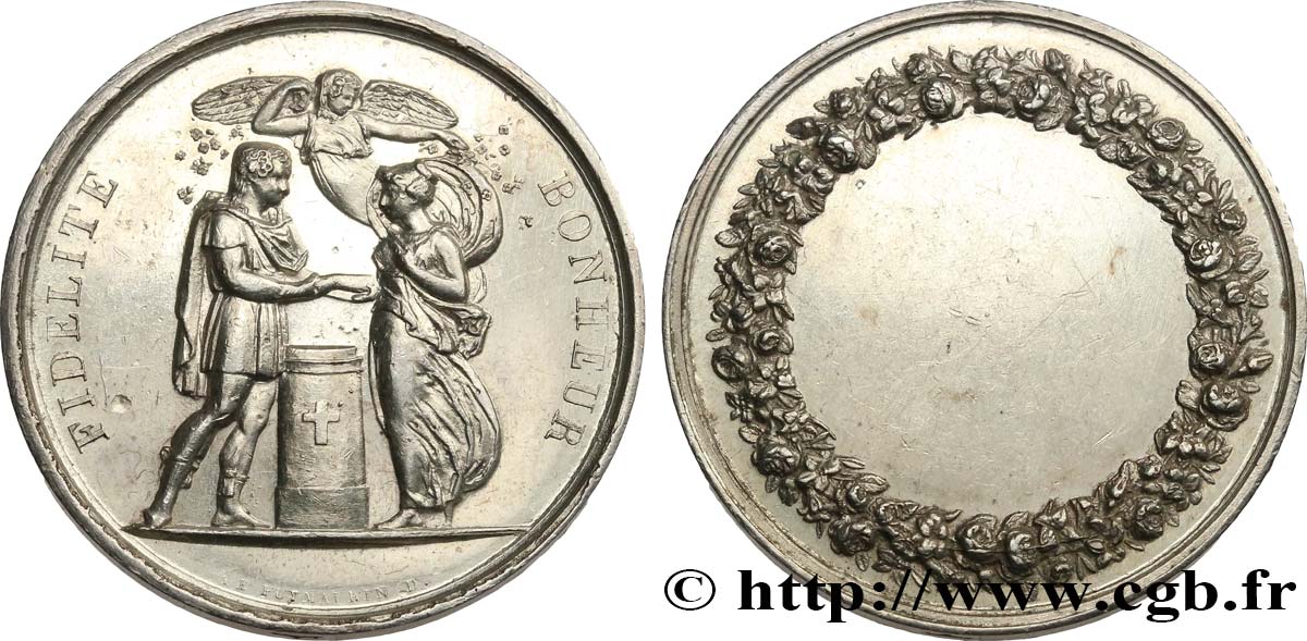 AMOUR ET MARIAGE Médaille de mariage, Fidélité et Bonheur AU