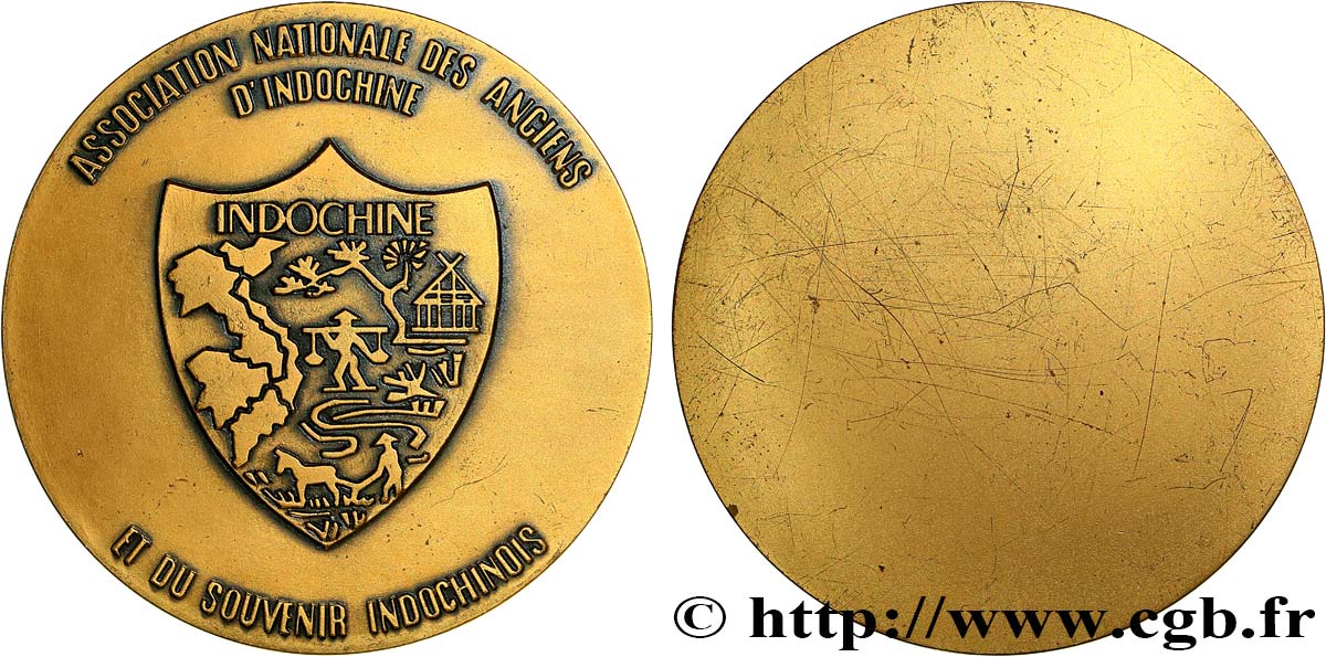 INDOCHINE FRANÇAISE Médaille, Association nationale des anciens d Indochine TTB