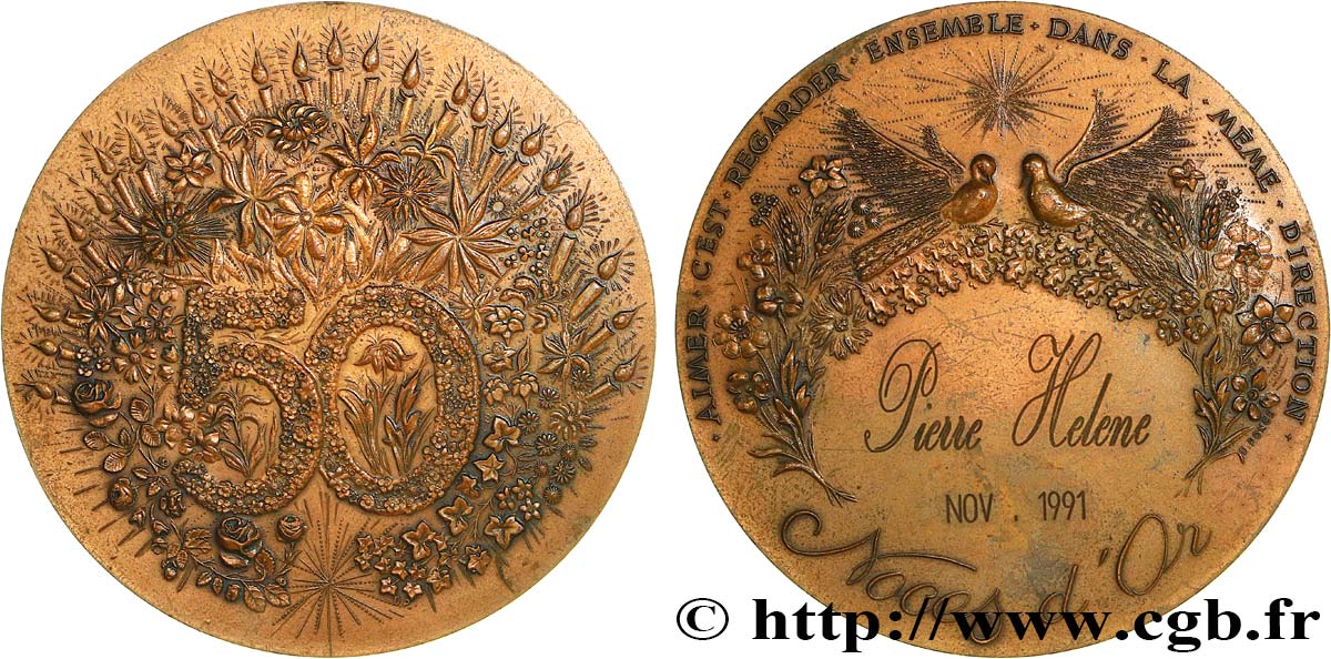 LOVE AND MARRIAGE Médaille, Noces d’or XF