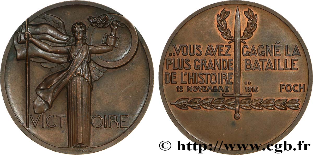 TROISIÈME RÉPUBLIQUE Médaille, Victoire par Pierre Turin SUP