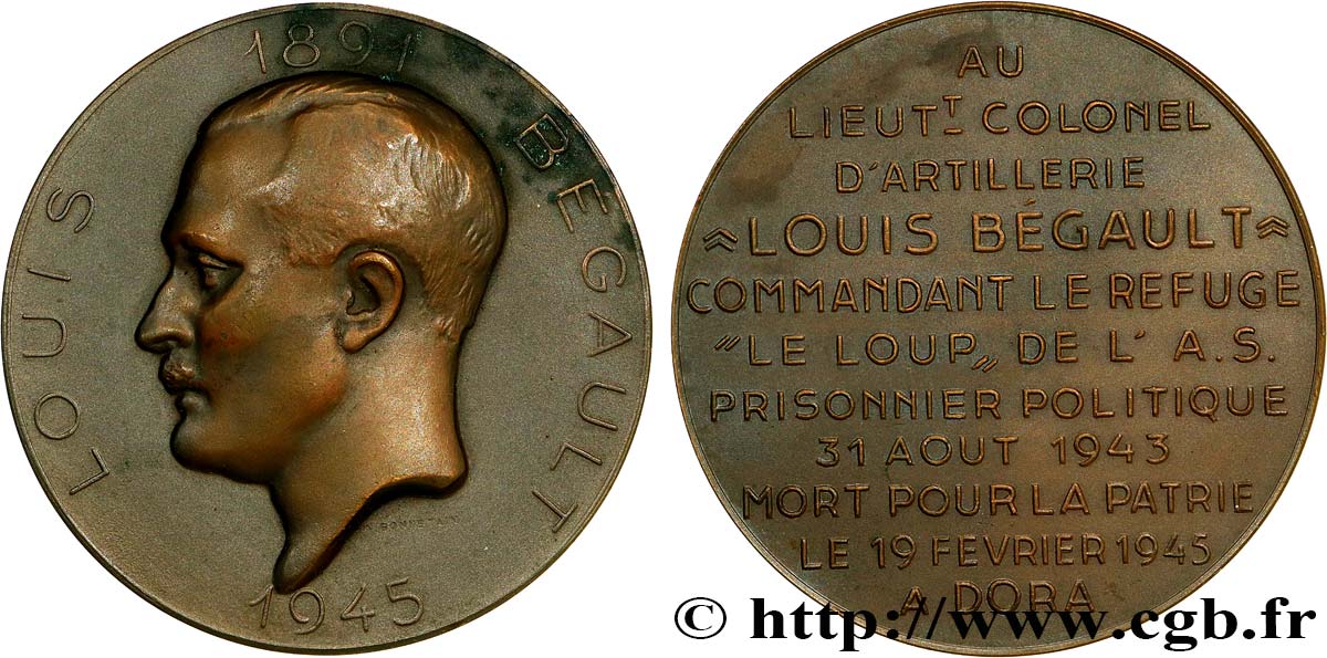 VARIOUS CHARACTERS Médaille, Louis Bégault AU