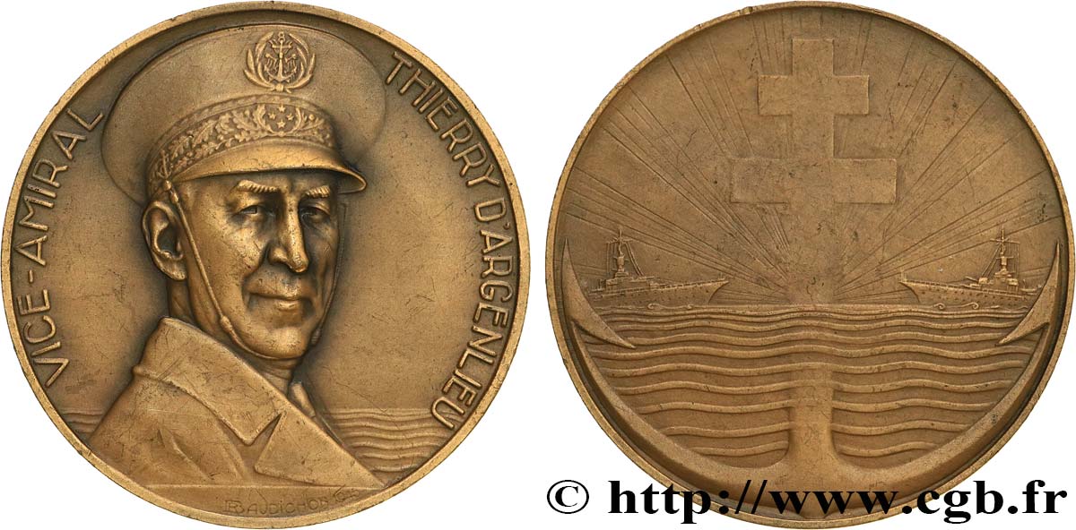 GOUVERNEMENT PROVISOIRE DE LA RÉPUBLIQUE FRANÇAISE Médaille, Georges Thierry d Argenlieu TTB