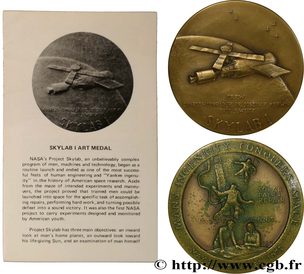 CONQUÊTE DE L ESPACE - EXPLORATION SPATIALE Médaille, Skylab I EBC/MBC