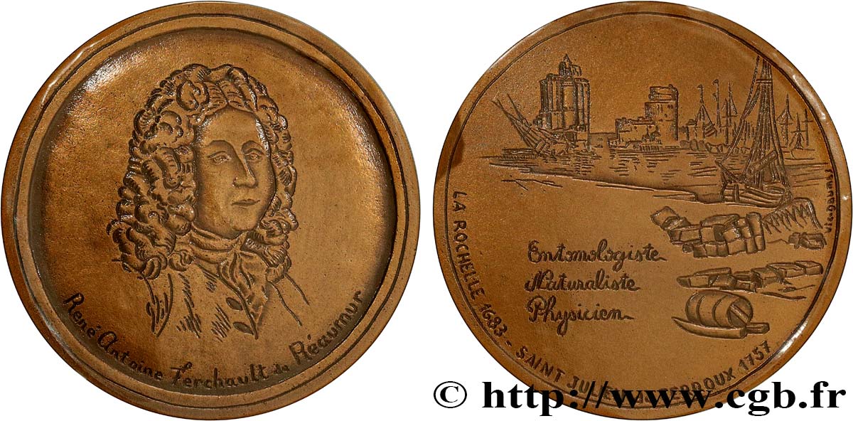 SCIENCES & SCIENTIFIQUES Médaille, René-Antoine Ferchault de Réaumur MS
