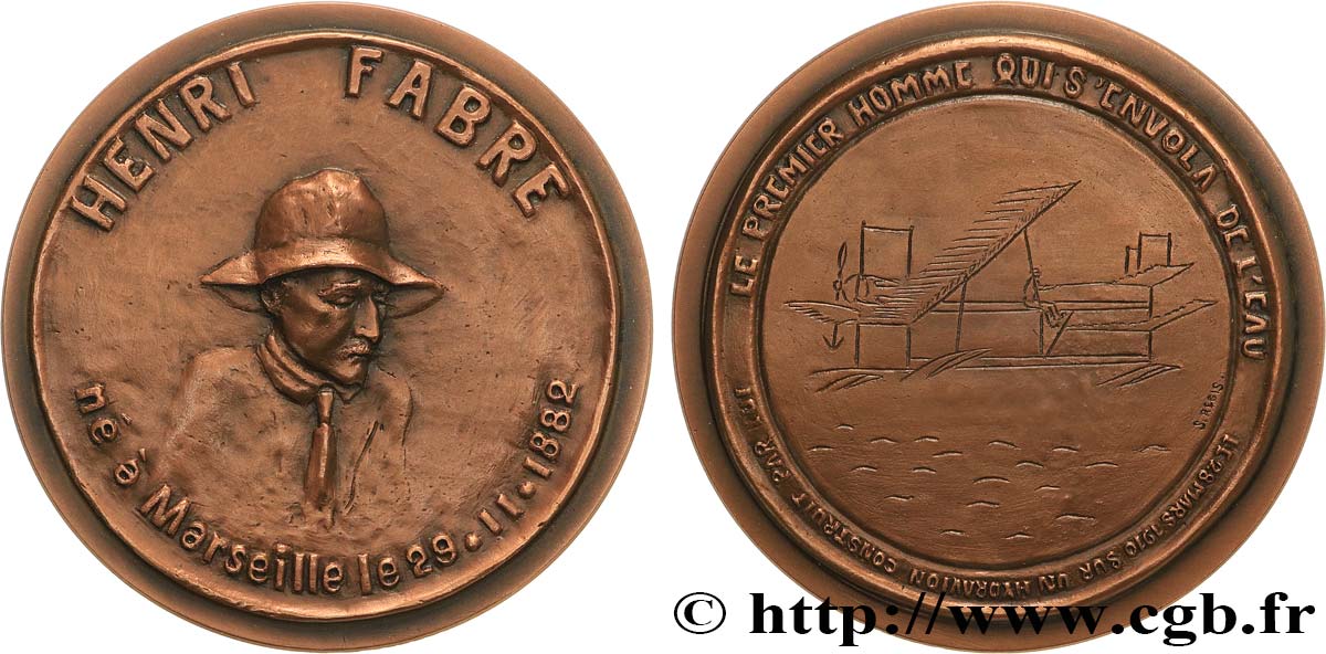 SCIENCES & SCIENTIFIQUES Médaille, Henri Fabre, n°8 AU