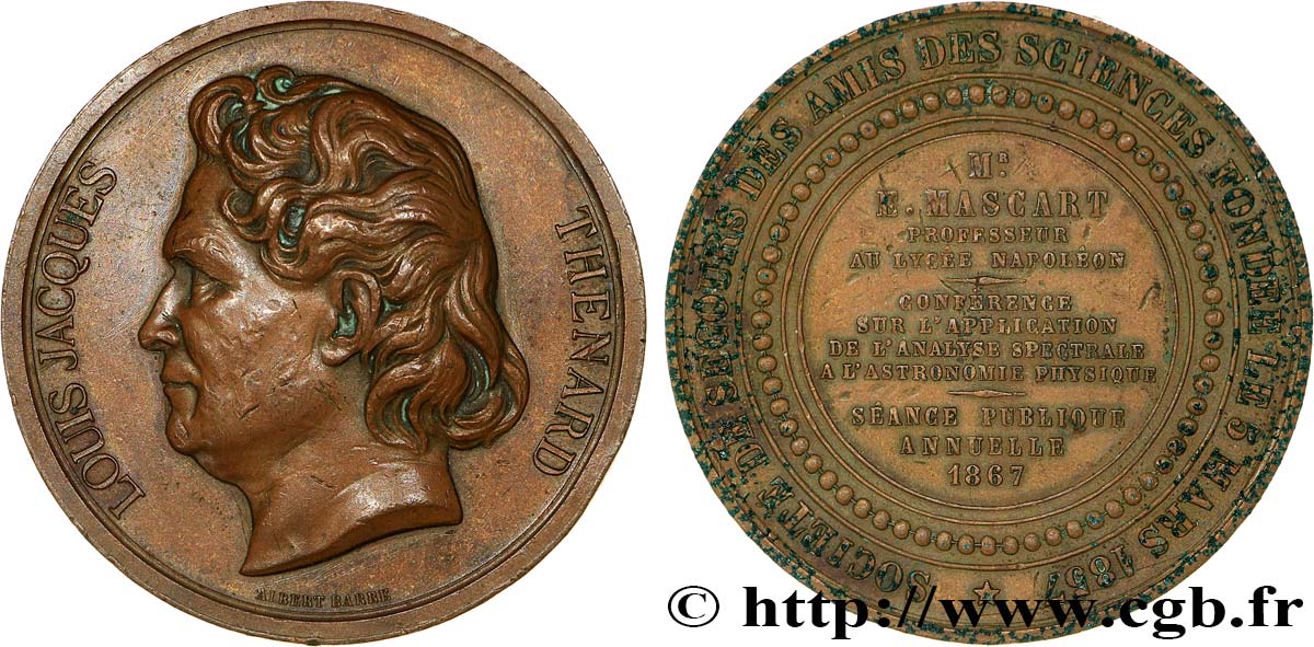 SCIENCE & SCIENTIFIC Médaille, Louis Jacques Thénard, Éleuthère Mascart, Séance publique annuelle XF