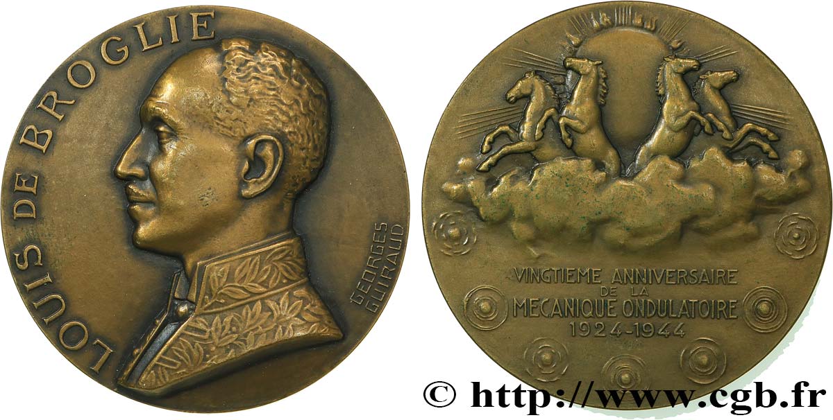 SCIENCES & SCIENTIFIQUES Médaille, Louis de Broglie, 20e anniversaire de la mécanique ondulatoire MBC