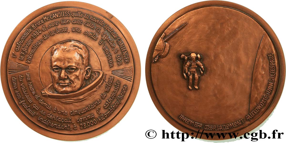 CONQUÊTE DE L ESPACE - EXPLORATION SPATIALE Médaille, Premier déplacement autonome dans l’espace, n°7 SUP