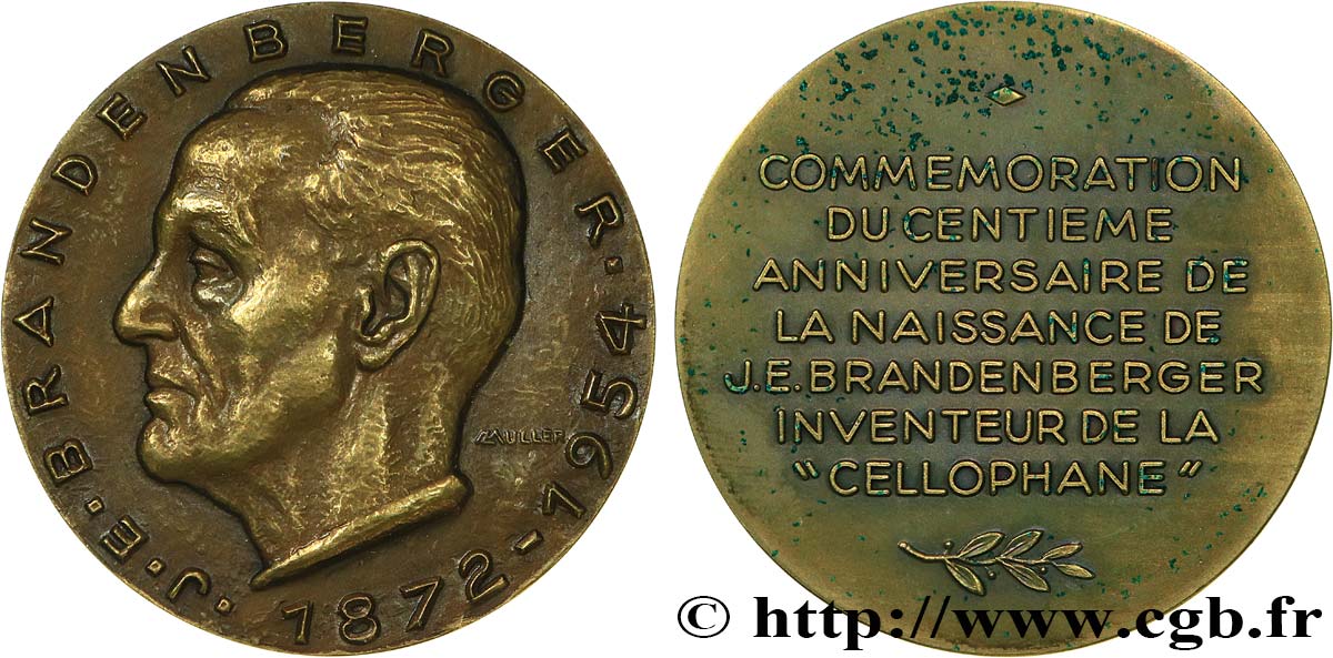 SCIENCES & SCIENTIFIQUES Médaille, Jacques Edwin Brandenberger q.SPL