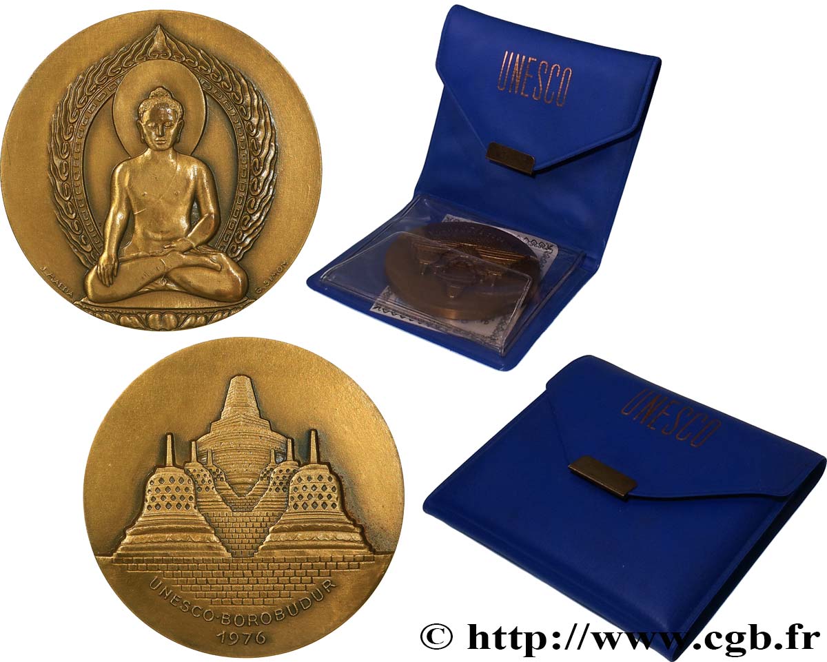 INDONÉSIE Médaille, UNESCO , Temple de Borobudur SUP