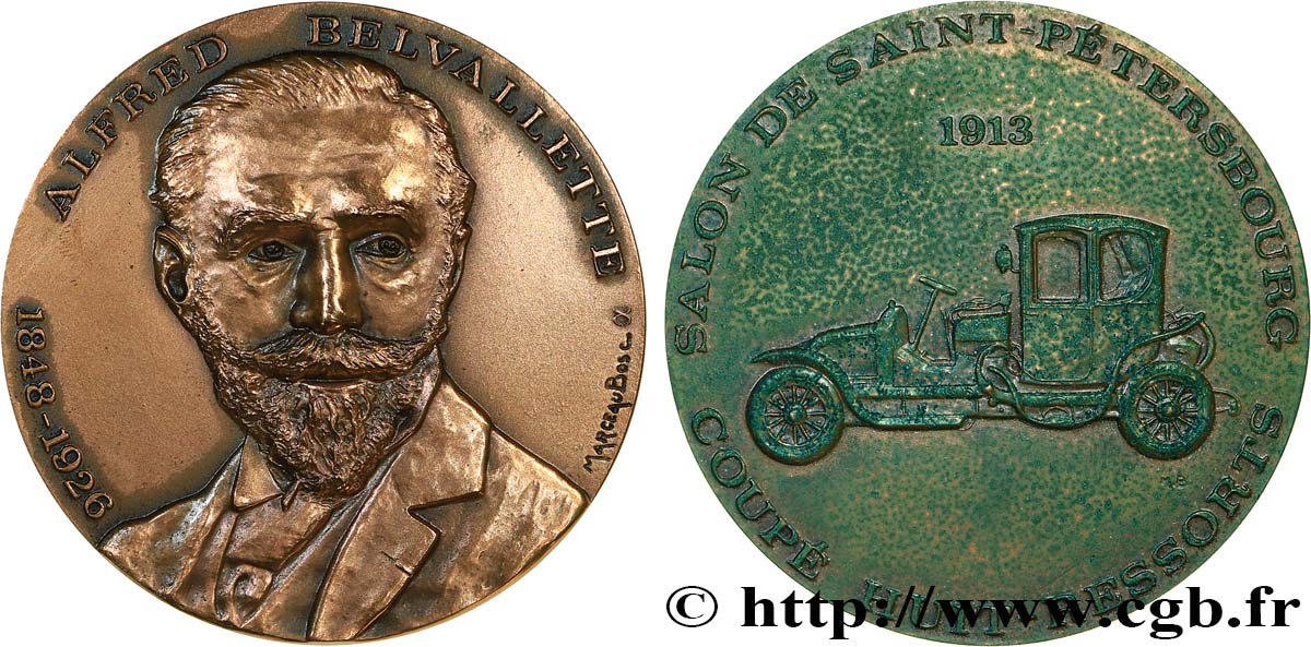COLLECTION CARS - PILOTS AND INVENTIONS Médaille, Alfred Norbert Jacques Belvallette AU