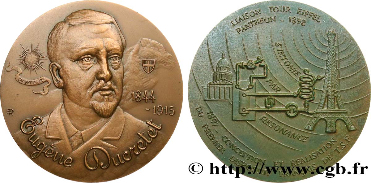 SCIENCES & SCIENTIFIQUES Médaille, Eugène Ducretet SUP/TTB+