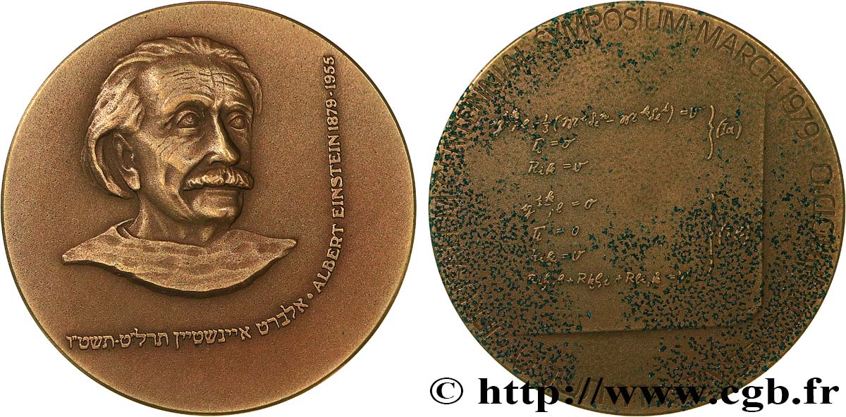 SCIENCES & SCIENTIFIQUES Médaille, Albert Einstein, Centenaire de sa naissance EBC/MBC+