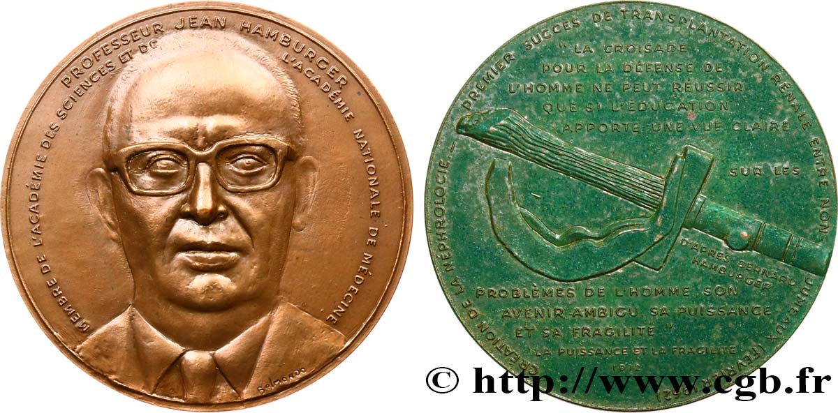 SCIENCES & SCIENTIFIQUES Médaille, Jean Hamburger fVZ